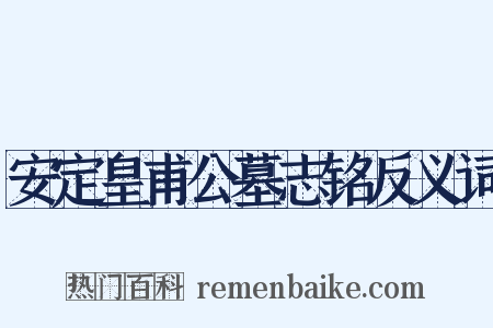安定皇甫公墓志铭反义词是什么意思的图片